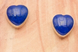 Blue Lapis Heart Earrings